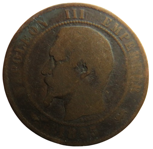 1855-D France Napoleon III France 10 Centimes Coin