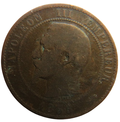 1855-D France Napoleon III France 10 Centimes Coin