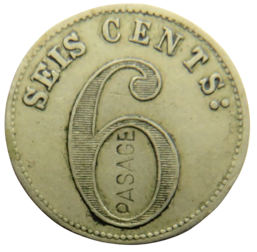 Uruguay Tram-Via Del Este Seis 6 Cents Transport Token