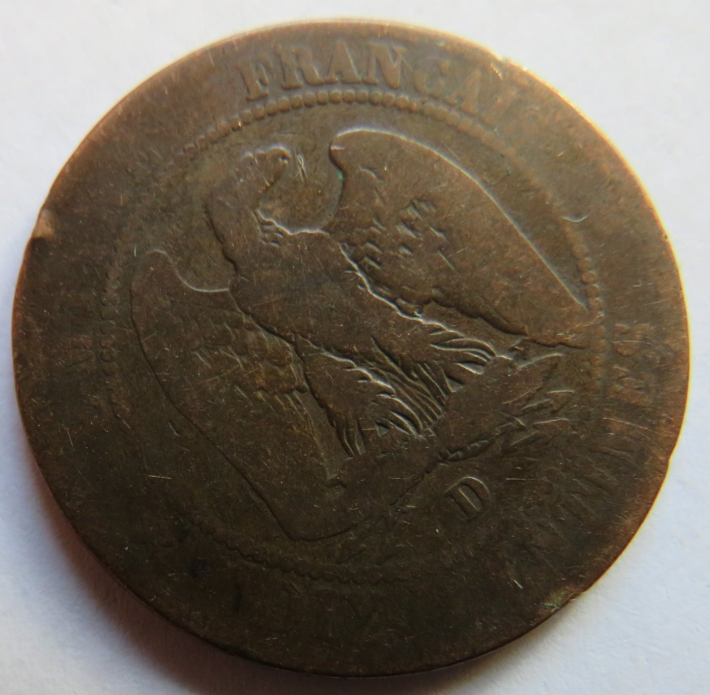 1855-D France Napoleon III France 10 Centimes Coin