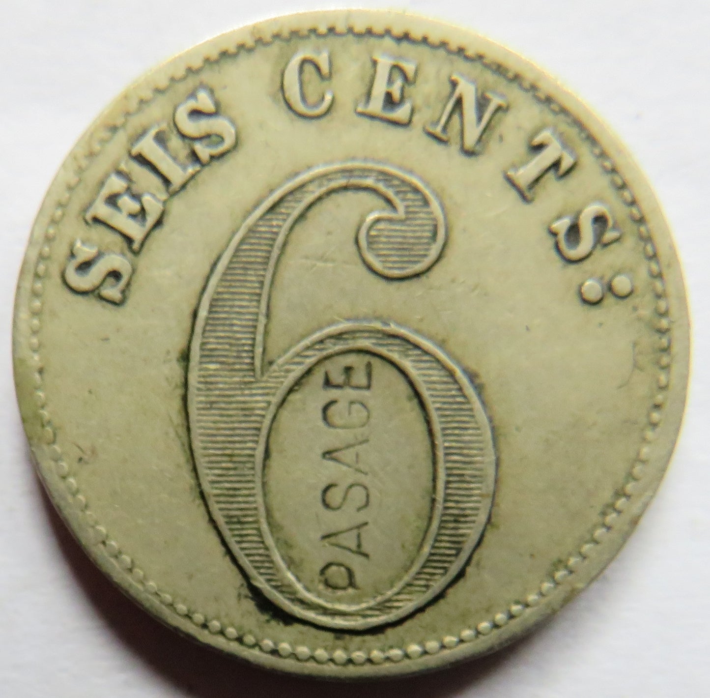 Uruguay Tram-Via Del Este Seis 6 Cents Transport Token