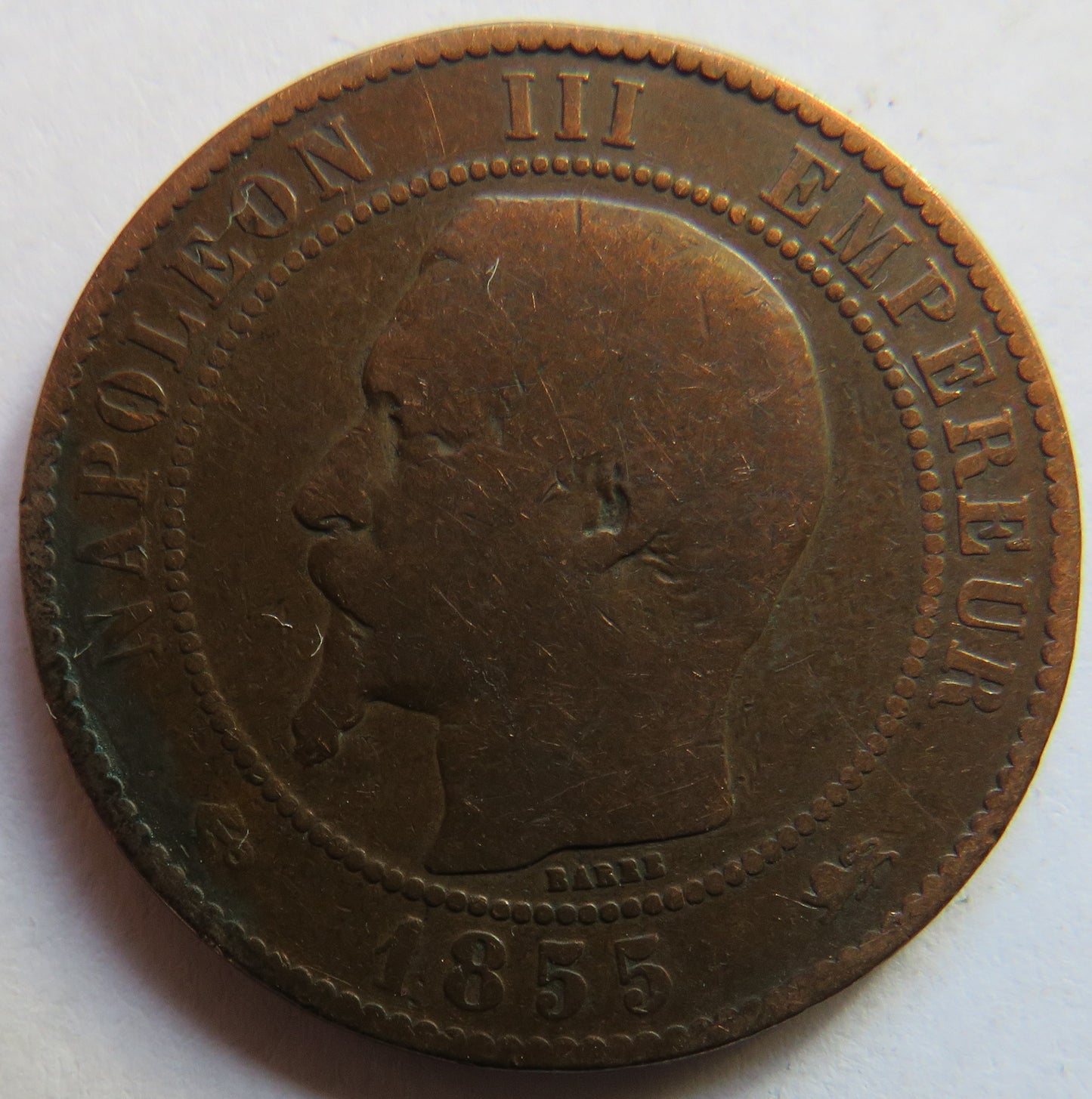 1855-D France Napoleon III France 10 Centimes Coin