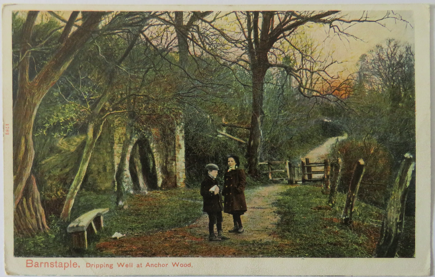 Vintage Postcard of Barnstaple, Dripping Well at Anchor Wood