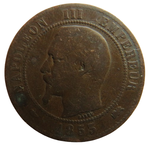 1853-D France Napoleon III France 10 Centimes Coin