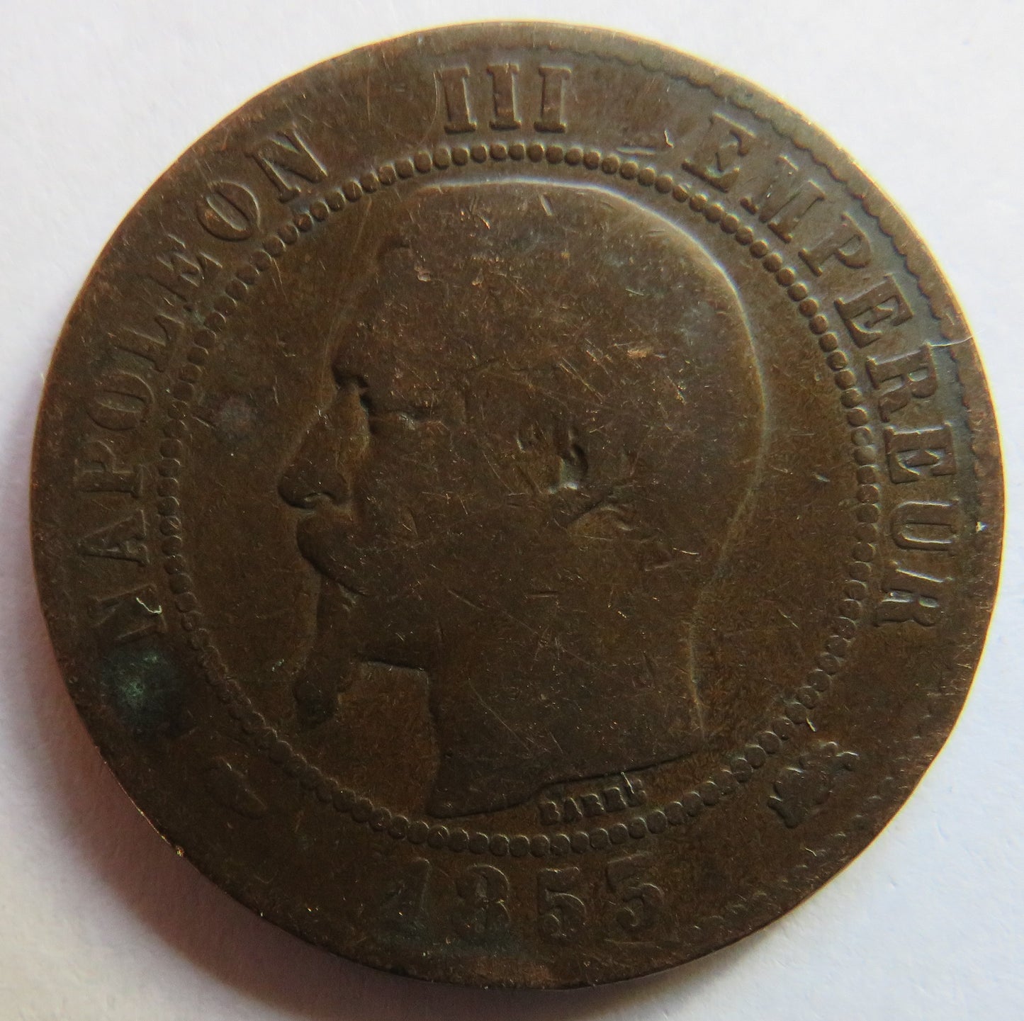 1853-D France Napoleon III France 10 Centimes Coin