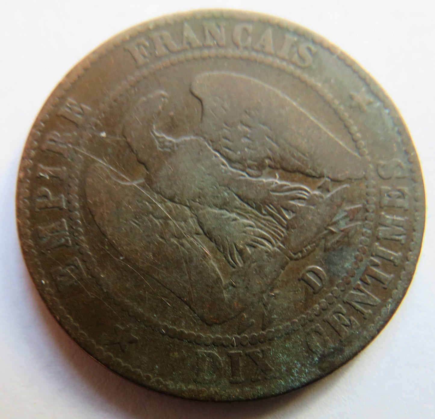 1853-D France Napoleon III France 10 Centimes Coin