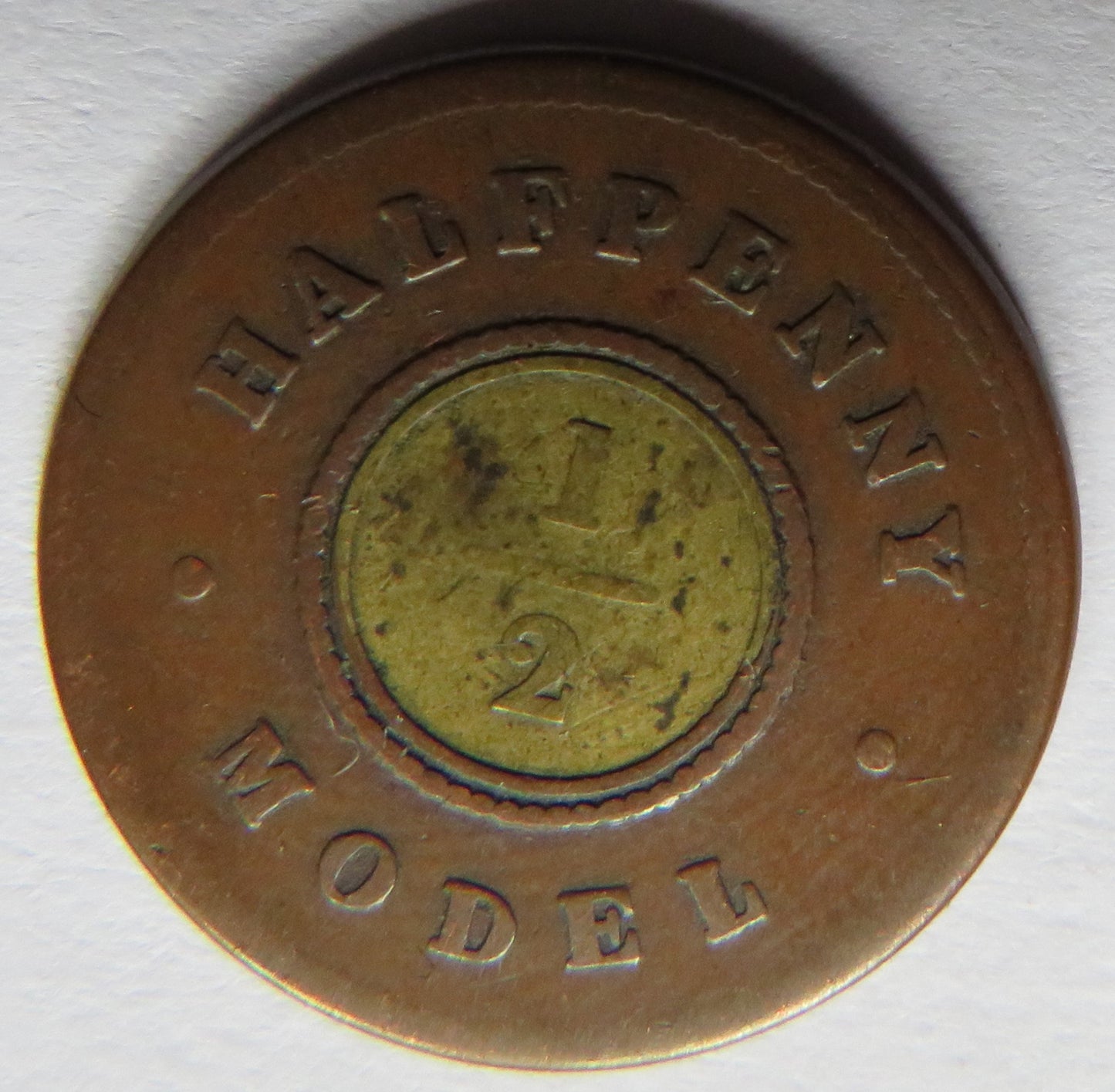 1840's Queen Victoria Halfpenny Model Coin