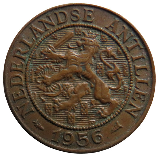 1956 Netherlands Antilles 2 & 1/2 Cents Coin