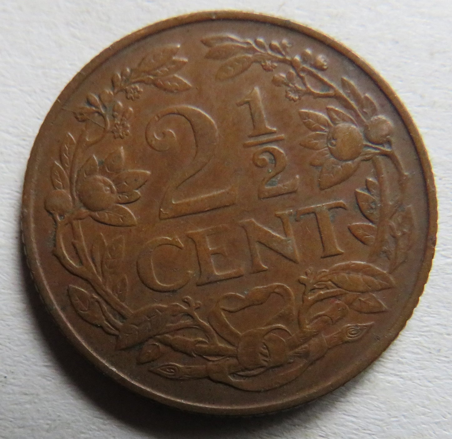 1956 Netherlands Antilles 2 & 1/2 Cents Coin