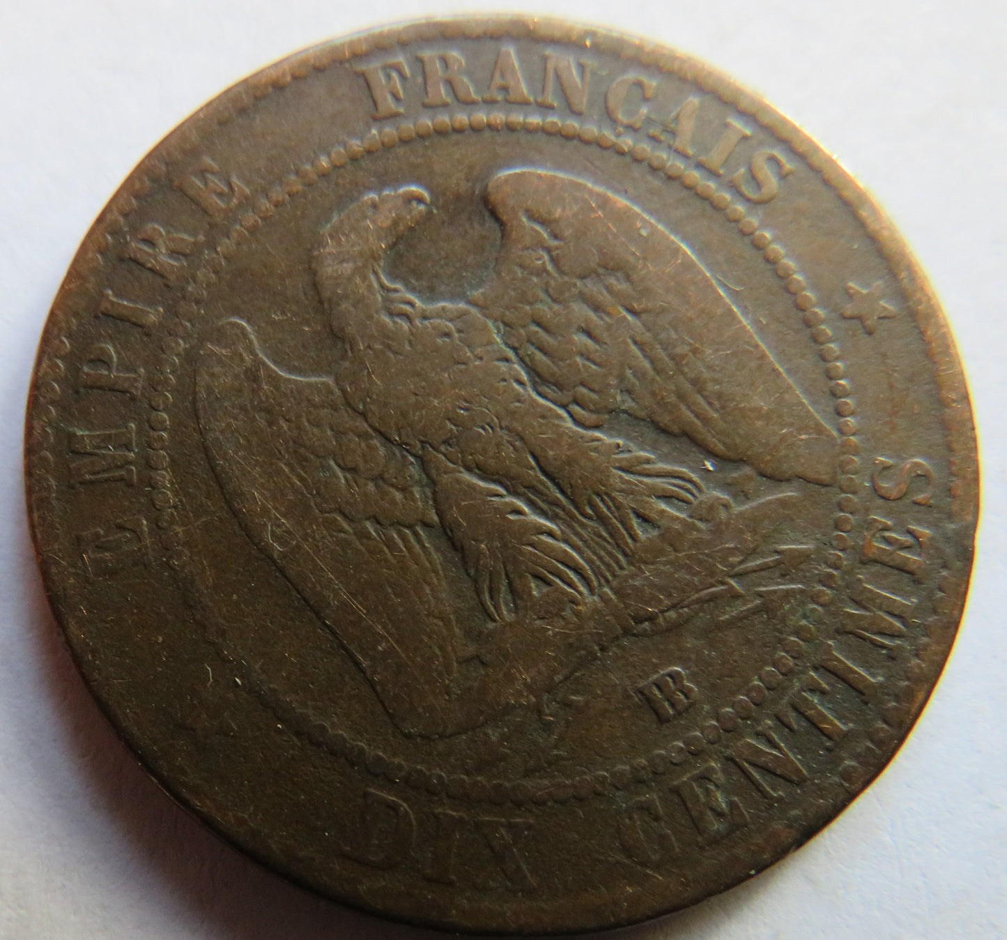 1856-BB Franc e Napoleon III France 10 Centimes Coin