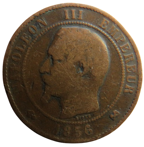 1856-B France Napoleon III France 10 Centimes Coin