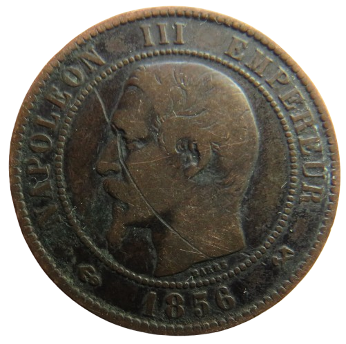 1856-B France Napoleon III France 10 Centimes Coin