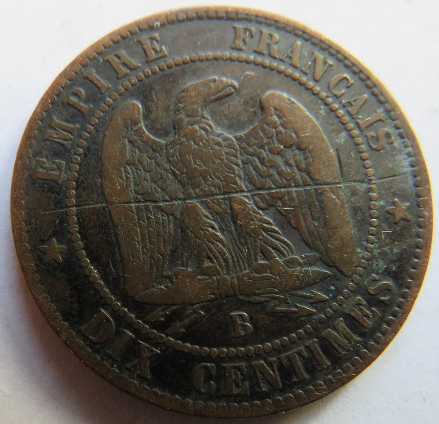 1856-B France Napoleon III France 10 Centimes Coin