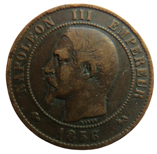 1856-B France Napoleon III France 10 Centimes Coin