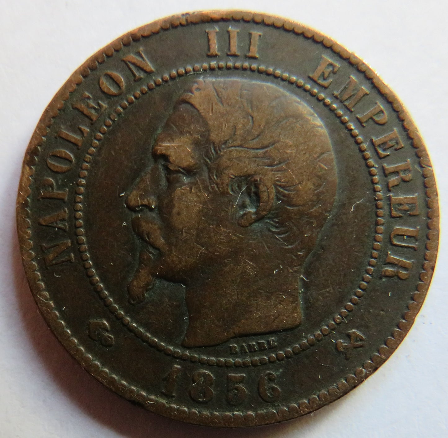 1856-B France Napoleon III France 10 Centimes Coin