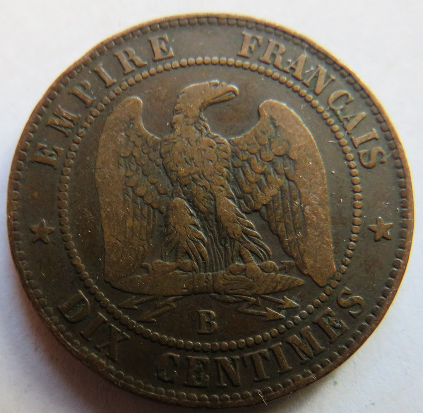1856-B France Napoleon III France 10 Centimes Coin