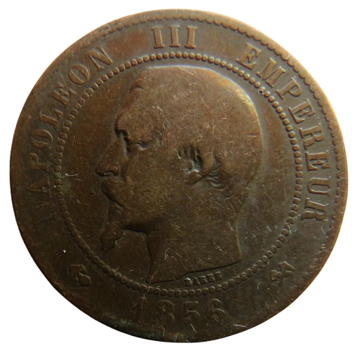 1856-B France Napoleon III France 10 Centimes Coin