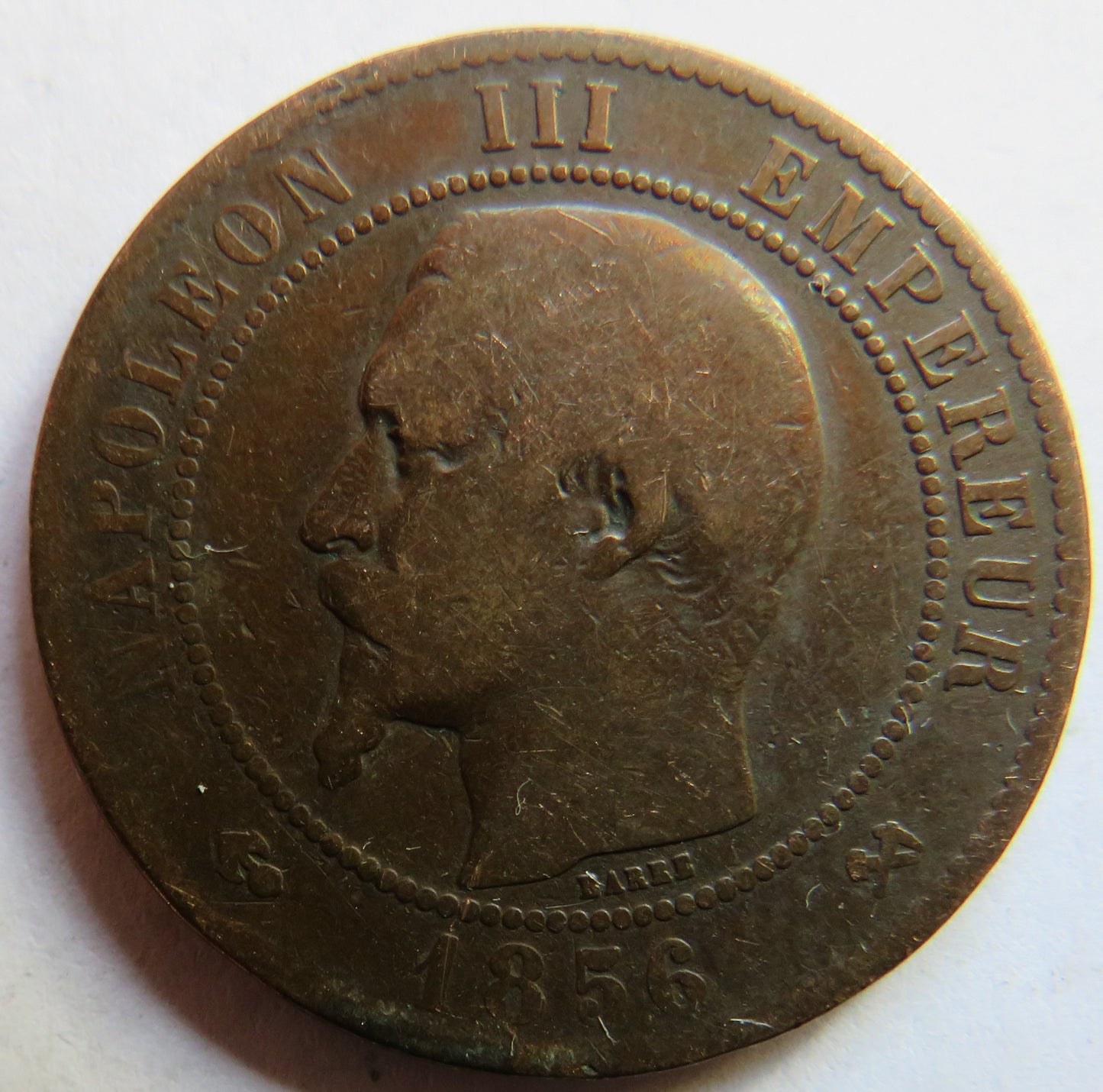 1856-B France Napoleon III France 10 Centimes Coin