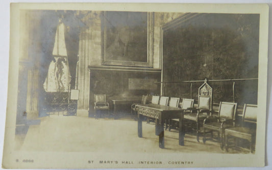Vintage Postcard of St Mary's Hall Interior, Coventry