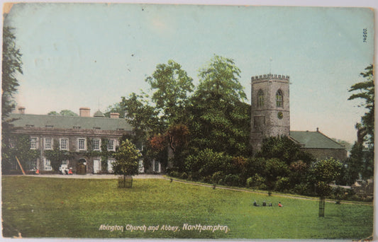 Vintage Postcard of Abington Church and Abbey, Northampton, 1906