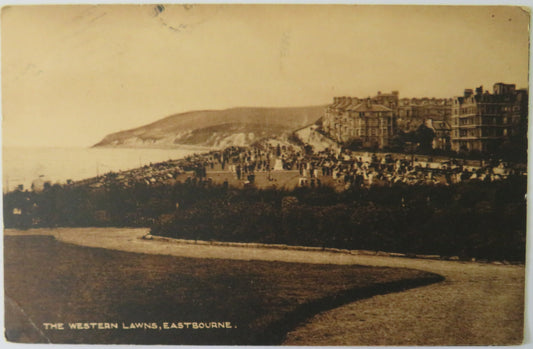Vintage Postcard of The Western Lawns, Eastbourne