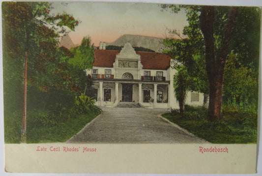 Vintage Postcard of Late Cecil Rhodes' House, Rondebosch