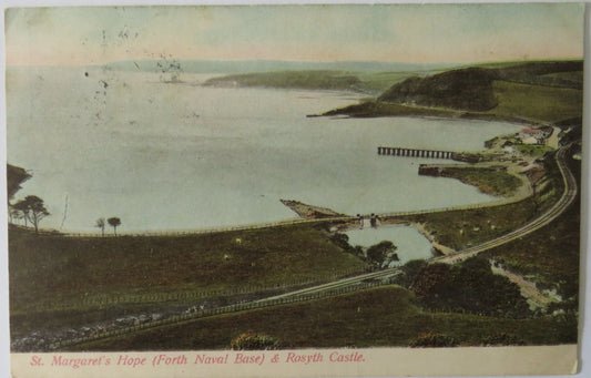 Vintage Postcard of St. Margaret's Hope (Forth Naval Base) & Rosyth Castle, 1904