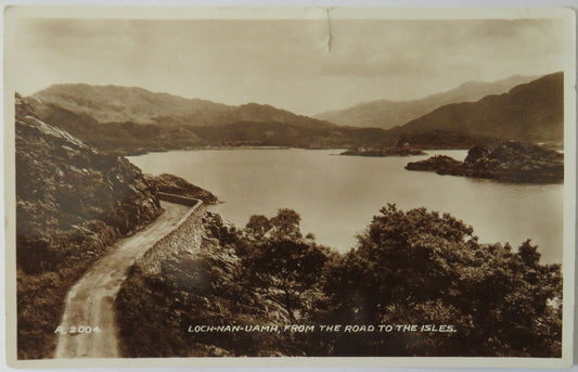 Vintage Postcard of Loch-Nan-Uamh, From the Road to the Isles, 1936