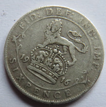 Load image into Gallery viewer, 1916 King George V Silver Sixpence Coin - Great Britain
