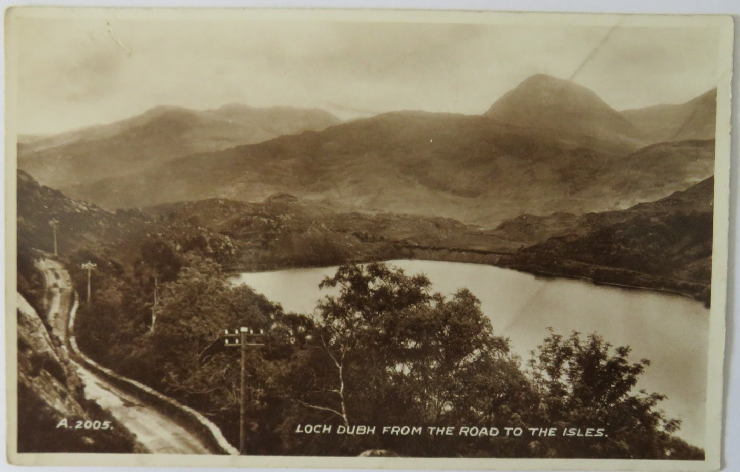 Vintage Postcard of Loch Dubh from the Road to The Isles