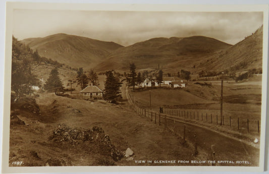 Vintage Postcard of View in Glenshee from Below the Spittal Hotel