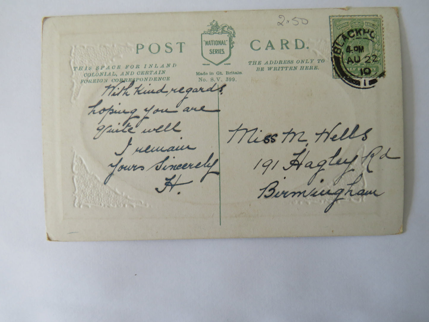Vintage Postcard of Laxey Glen, Isle of Man, 1910