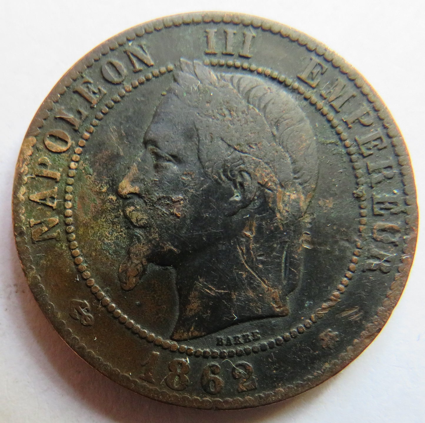 1862-A France Napoleon III 10 Centimes Coin