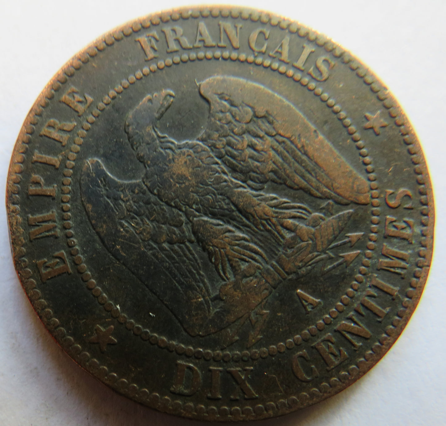 1862-A France Napoleon III 10 Centimes Coin