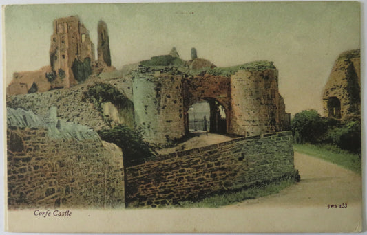 Vintage Postcard of Corfe Castle