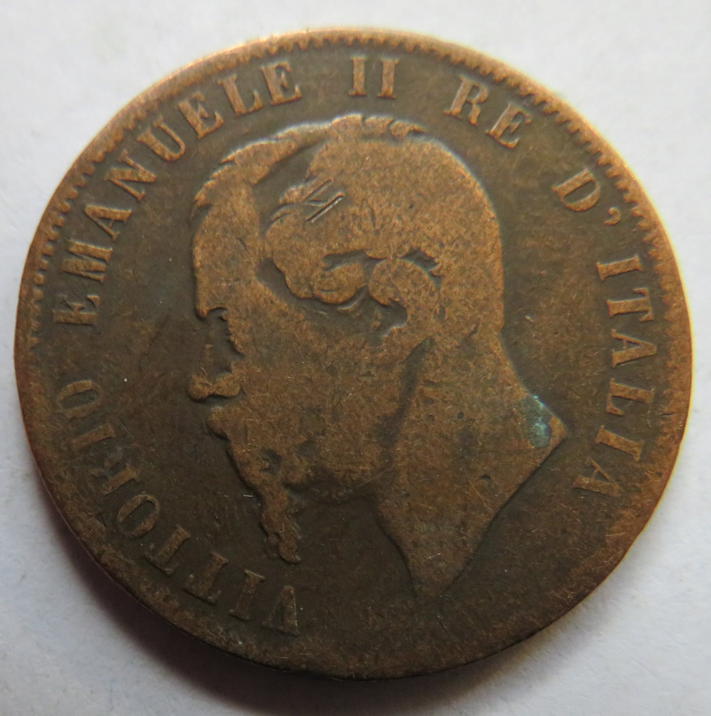 1866-H Italy 10 Centesimi Coin