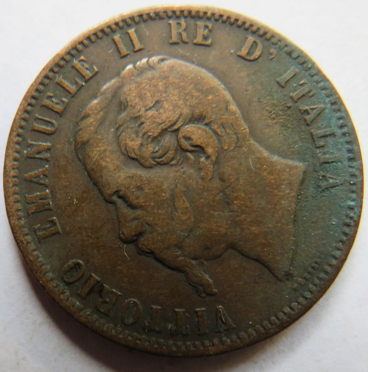 1866-M Italy 10 Centesimi Coin