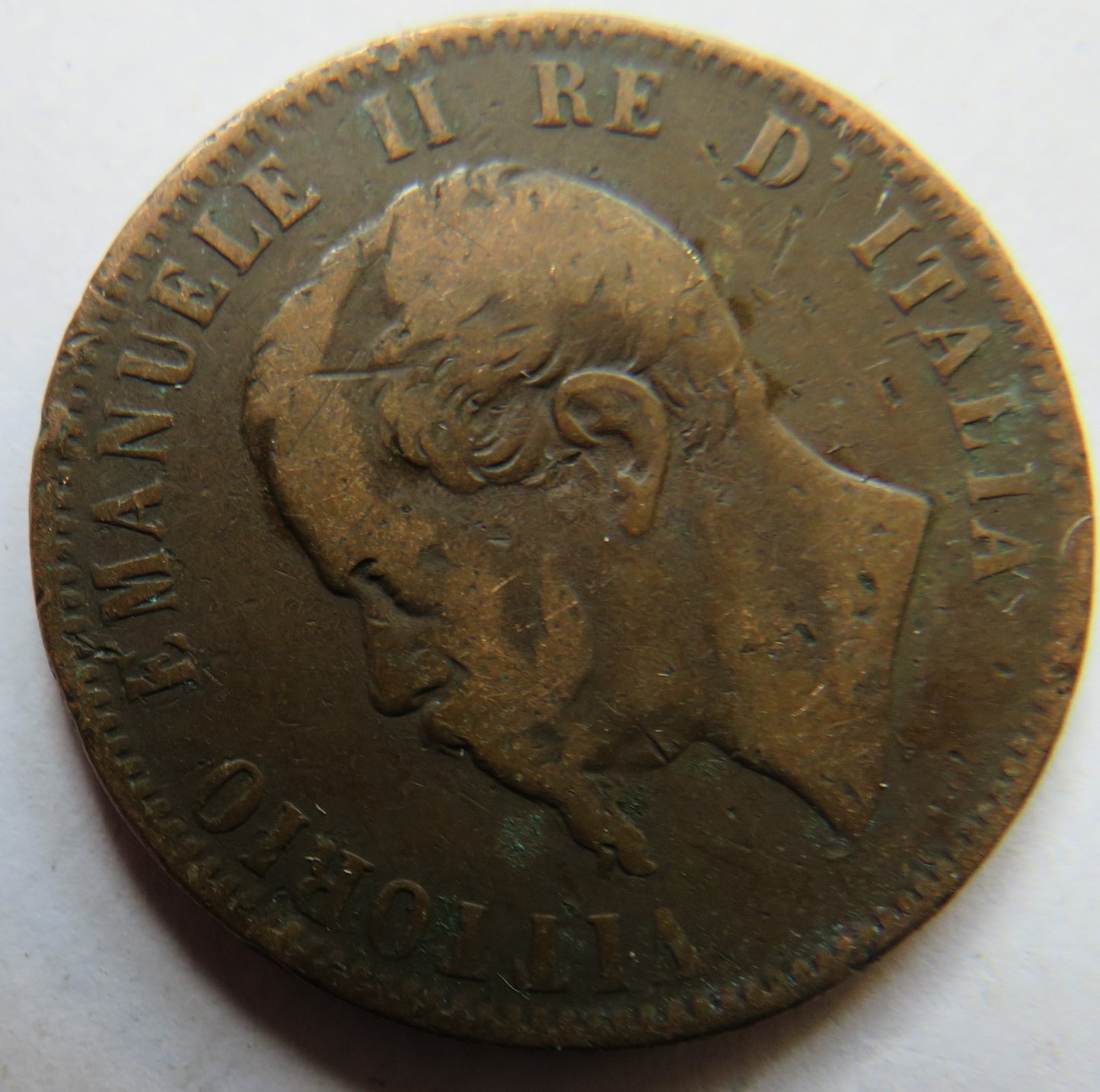 1866-N Italy 10 Centesimi Coin