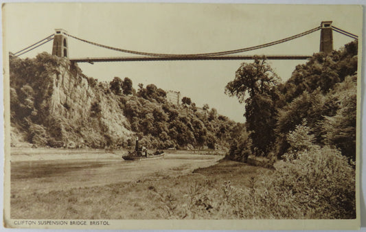 Vintage Postcard of Clifton Suspension Bridge, Bristol