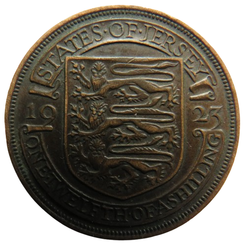 1923 King George V States of Jersey 1/12th of a Shilling Coin