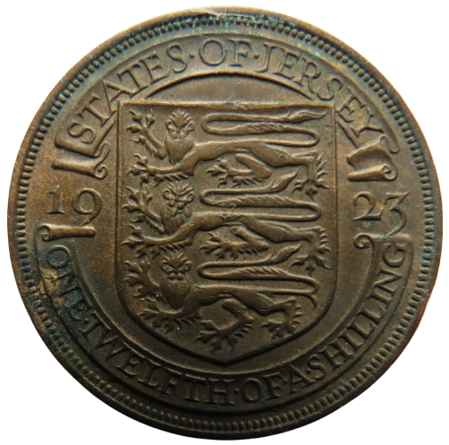 1923 King George V States of Jersey 1/12th of a Shilling Coin