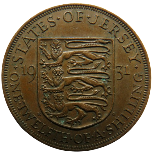 1931 King George V States of Jersey 1/12th of a Shilling Coin
