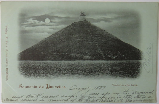 Vintage Postcard of Souvenir de Bruxelles, Waterloo-Le Lion