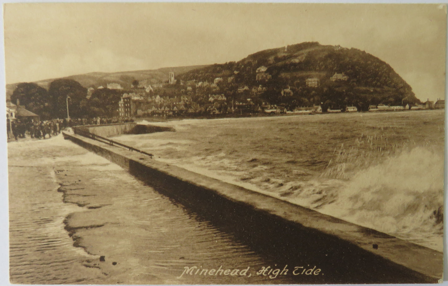 Vintage Postcard of Minehead, High Tide
