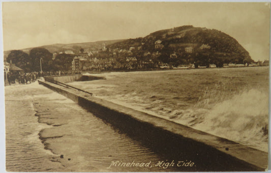 Vintage Postcard of Minehead, High Tide