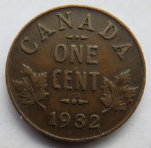 Load image into Gallery viewer, 1932 King George V Canada One Cent Coin
