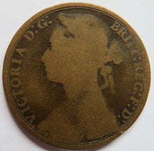 Load image into Gallery viewer, 1879 Queen Victoria Bun Head One Penny Coin - Great Britain
