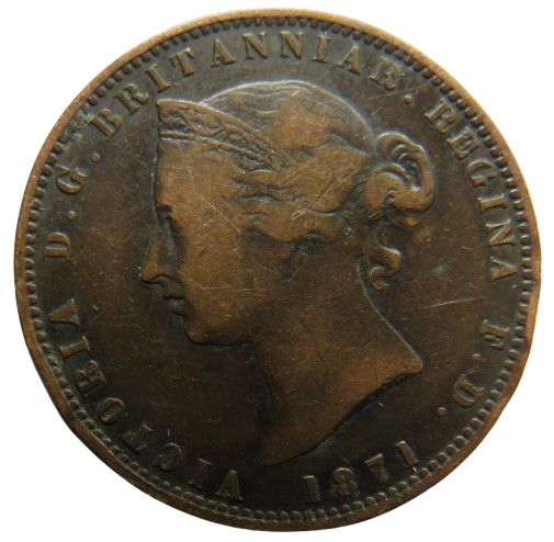 1871 Queen Victoria Jersey 1/13th of a Shilling Coin