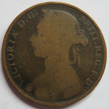 Load image into Gallery viewer, 1892 Queen Victoria Bun Head One Penny Coin - Great Britain
