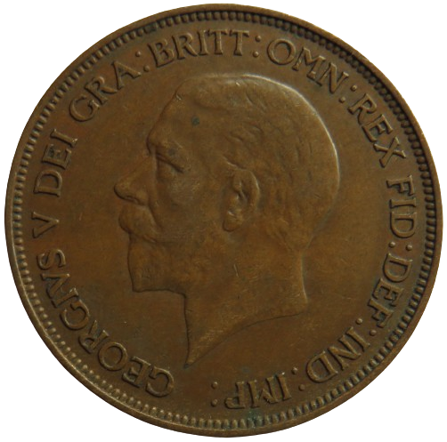 1928 King George V One Penny Coin - Great Britain